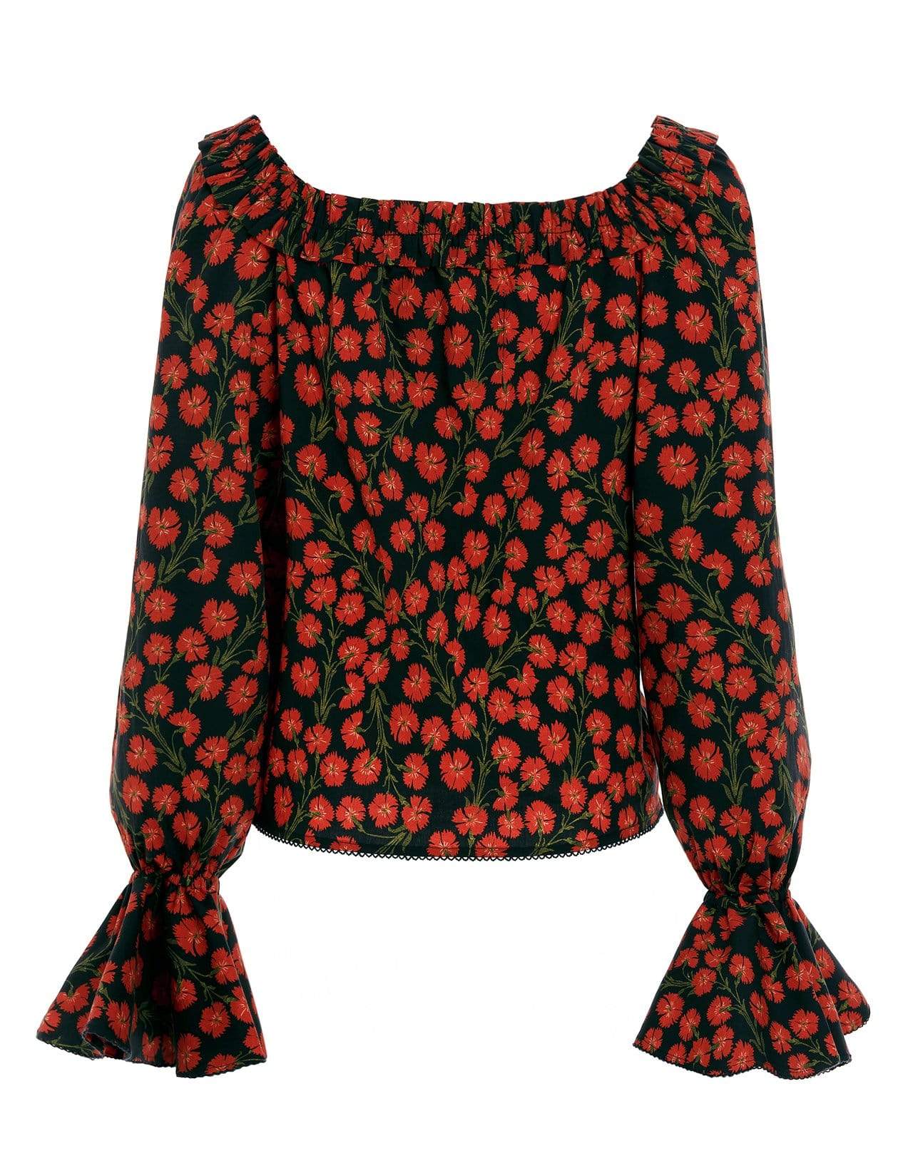 AGUA BY AGUA BENDITA-Pina Bermelo Off-The-Shoulder Poplin Top-