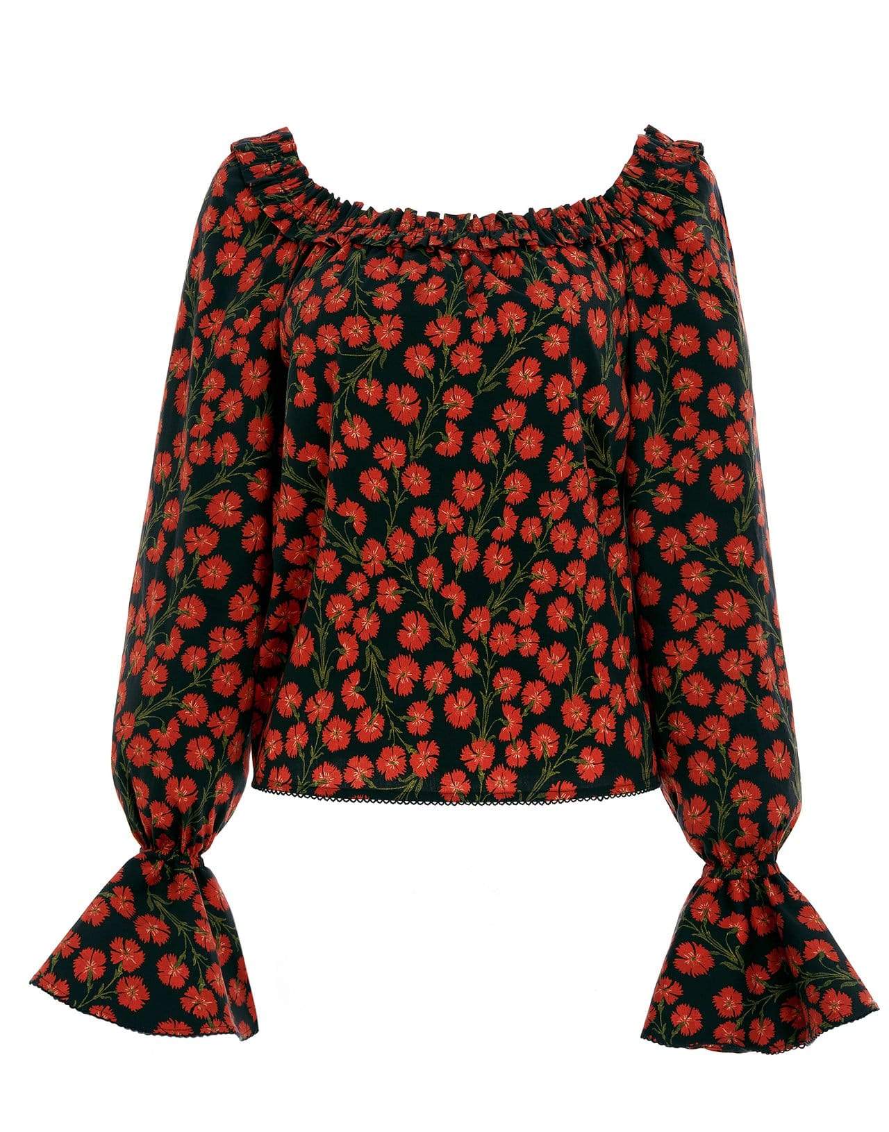 AGUA BY AGUA BENDITA-Pina Bermelo Off-The-Shoulder Poplin Top-