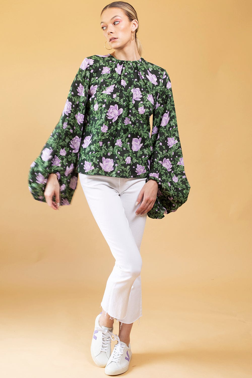 AGUA BY AGUA BENDITA-Carmesi Light Linen Blouse-