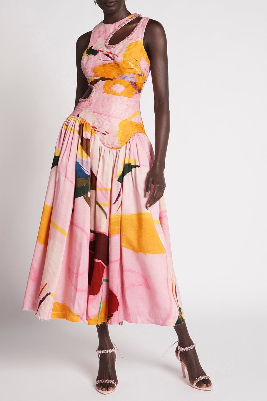 AJE-Jolie Abstract Cut Out Midi Dress-