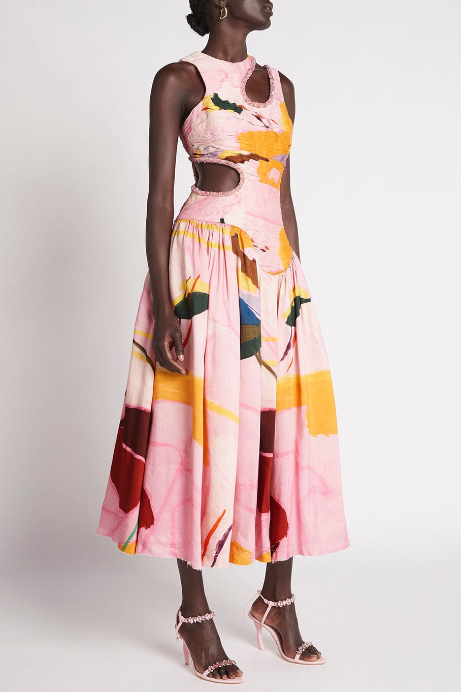 AJE-Jolie Abstract Cut Out Midi Dress-