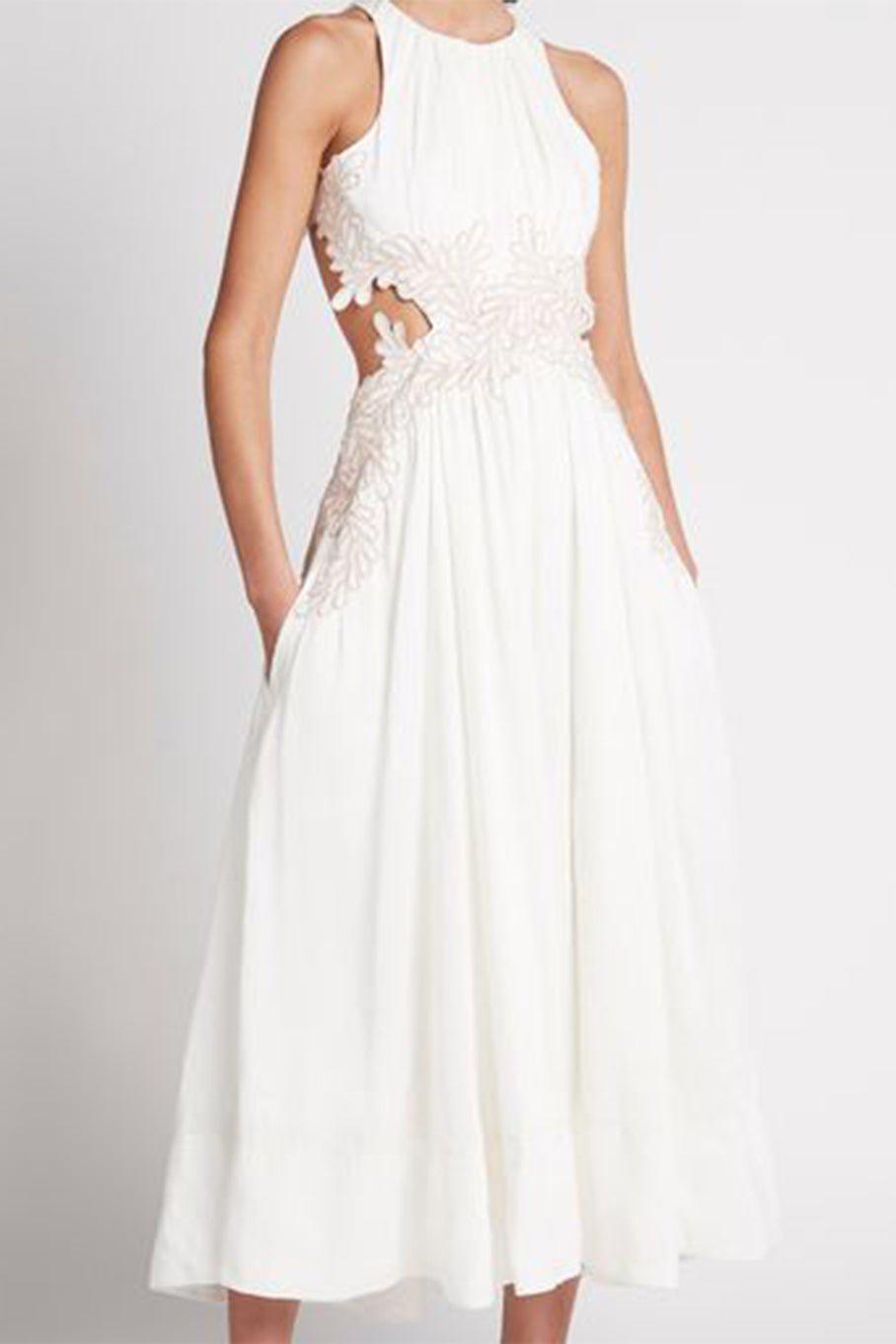 AJE-Botanical Trim Midi Dress-