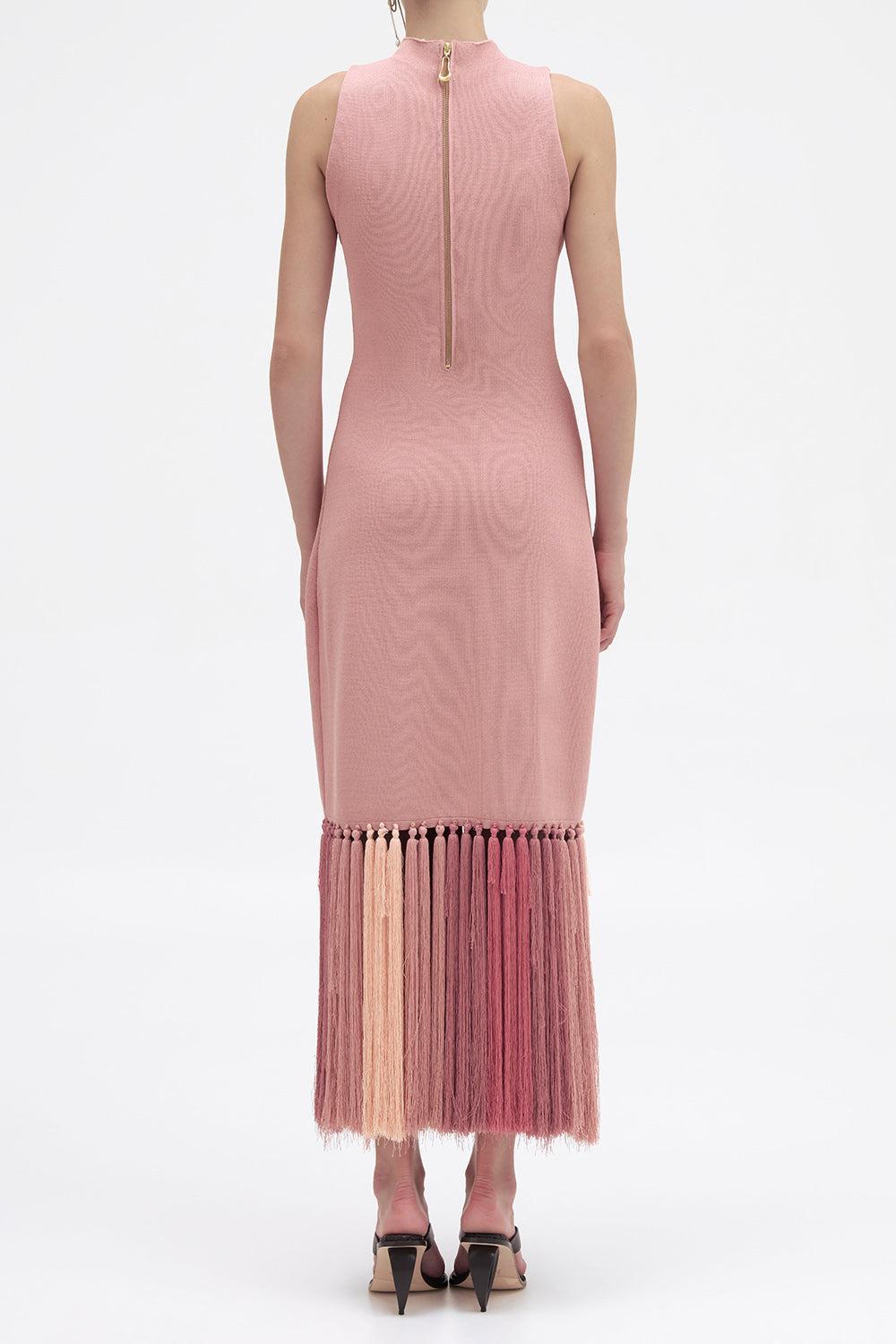 Sofina Tassel Midi Dress-PINK-XS-CLOTHINGDRESSCASUAL-AJE