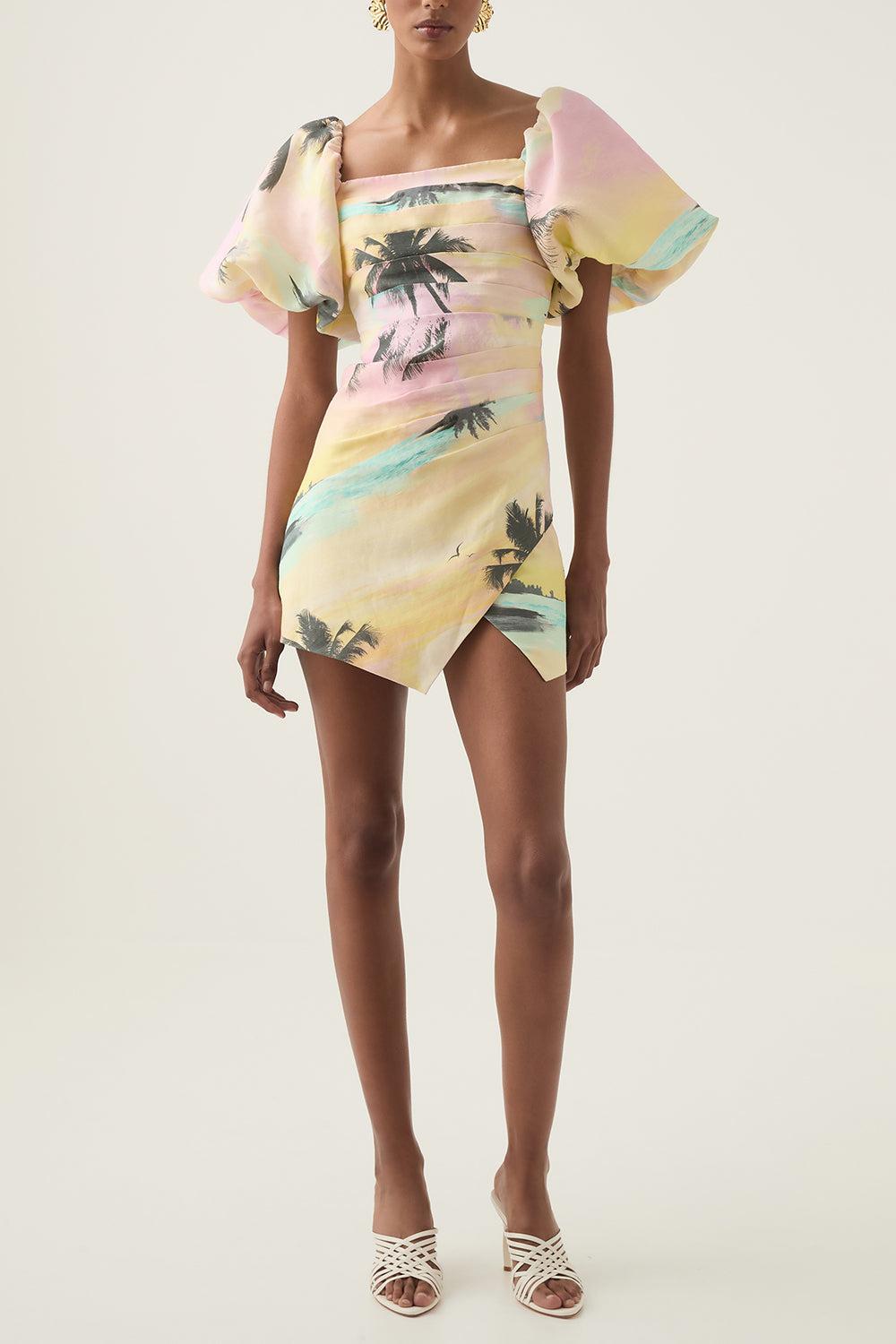 Paradise Wrap Front Mini Dress-SUNSTSKY-0-CLOTHINGDRESSCASUAL-AJE