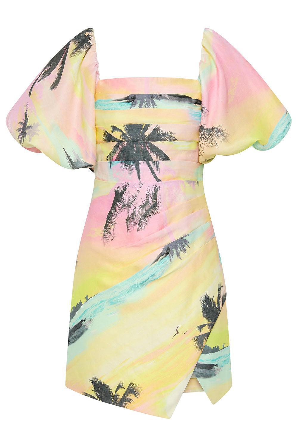 Paradise Wrap Front Mini Dress-SUNSTSKY-0-CLOTHINGDRESSCASUAL-AJE