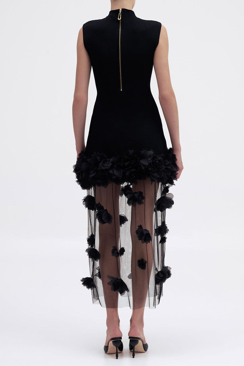 Fleura Midi Dress-BLACK-XS-CLOTHINGDRESSCOCKTAIL-AJE