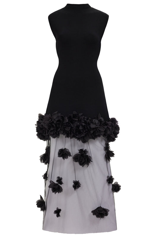 Fleura Midi Dress-BLACK-XS-CLOTHINGDRESSCOCKTAIL-AJE