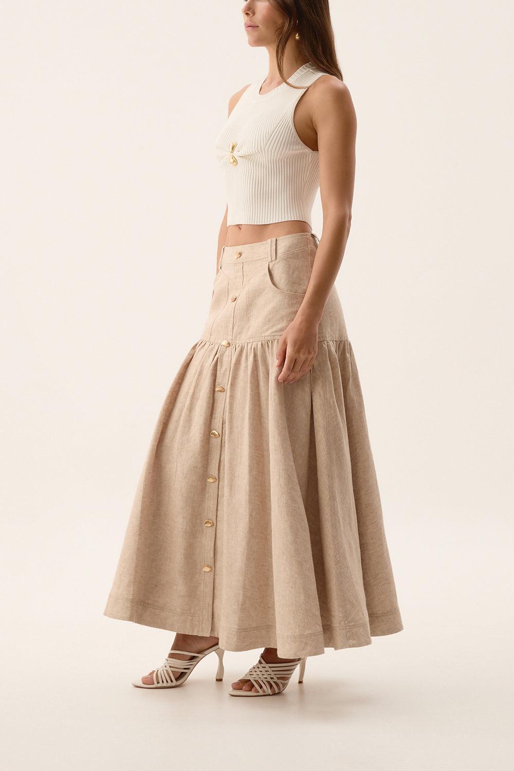Morgan Midi Skirt-DUNEBGE-2-CLOTHINGSKIRTMIDI-AJE