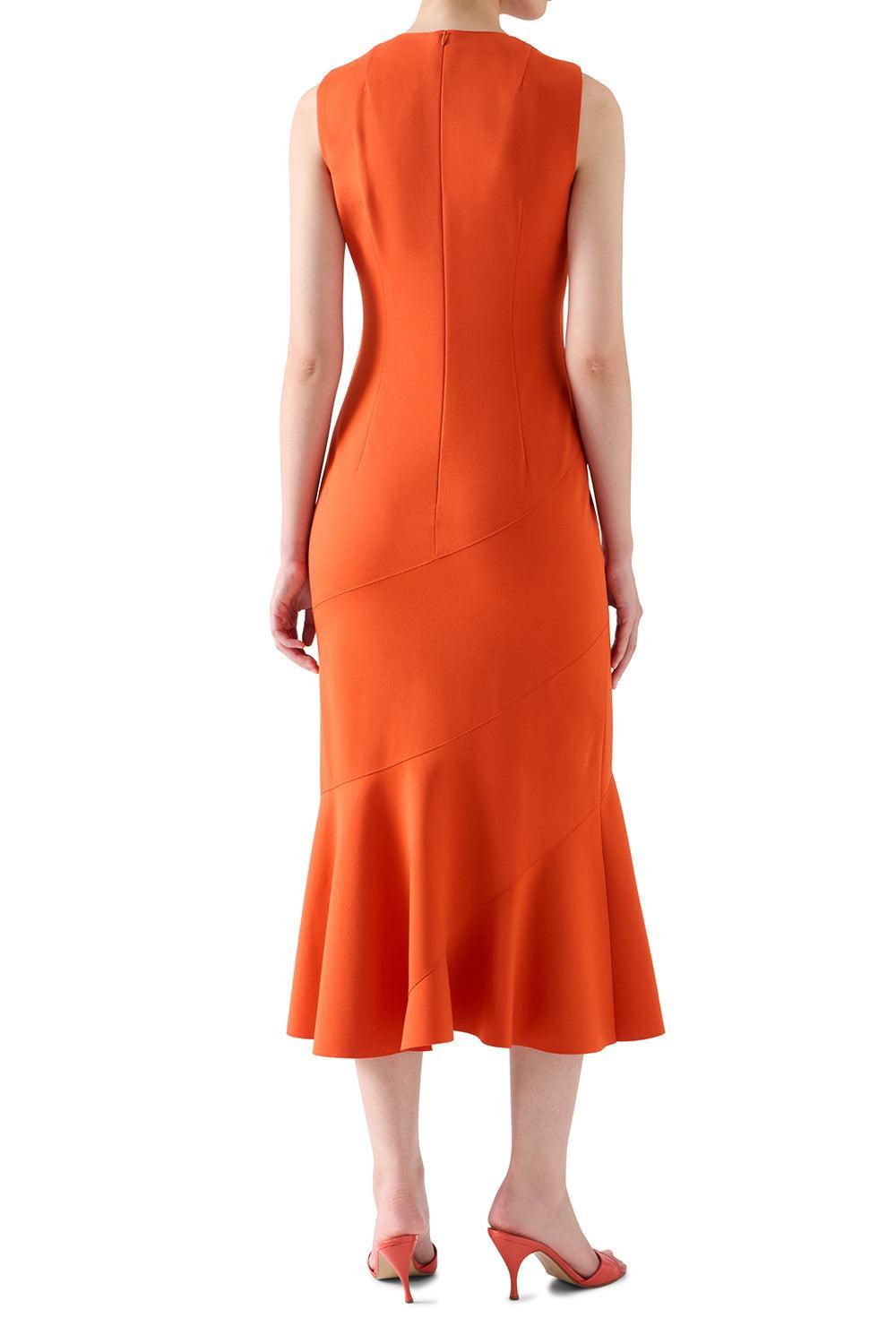  Flared Panel Maxi Dress-ORANGE-4-CLOTHINGDRESSCOCKTAIL-AKRIS PUNTO 