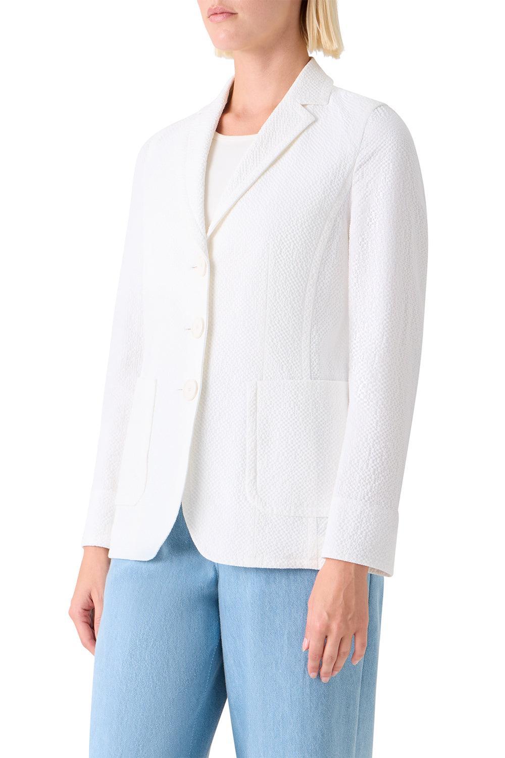 Stretch Blazer-CREAM-2-CLOTHINGJACKETBLAZERS-AKRIS PUNTO