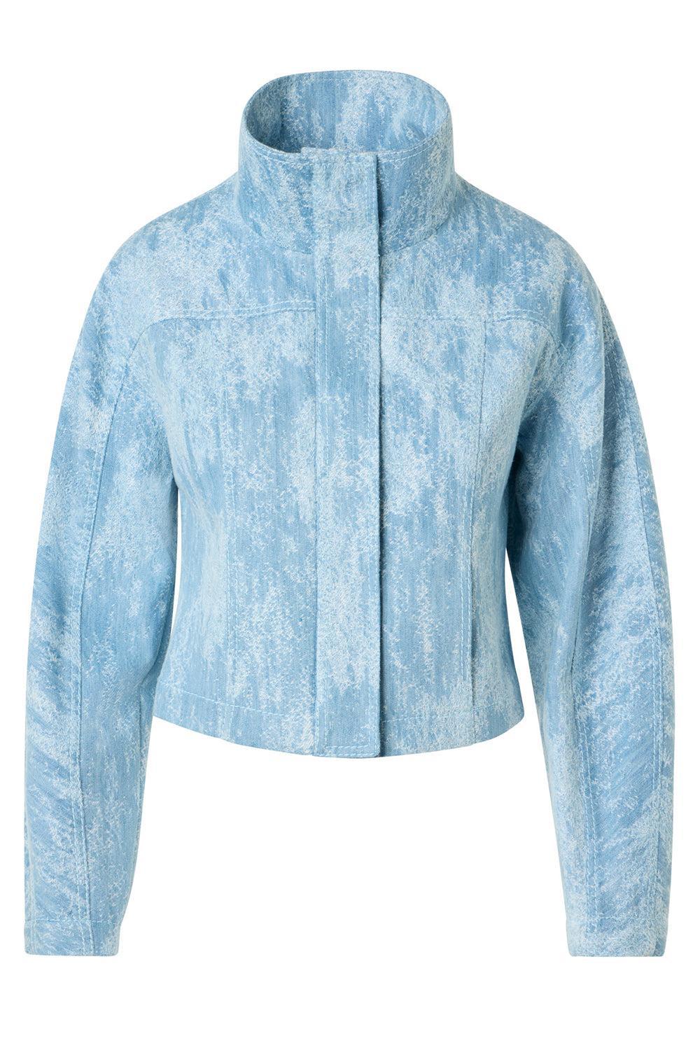 Washed Denim Jacket-BLUE-4-CLOTHINGJACKETCASUAL-AKRIS PUNTO