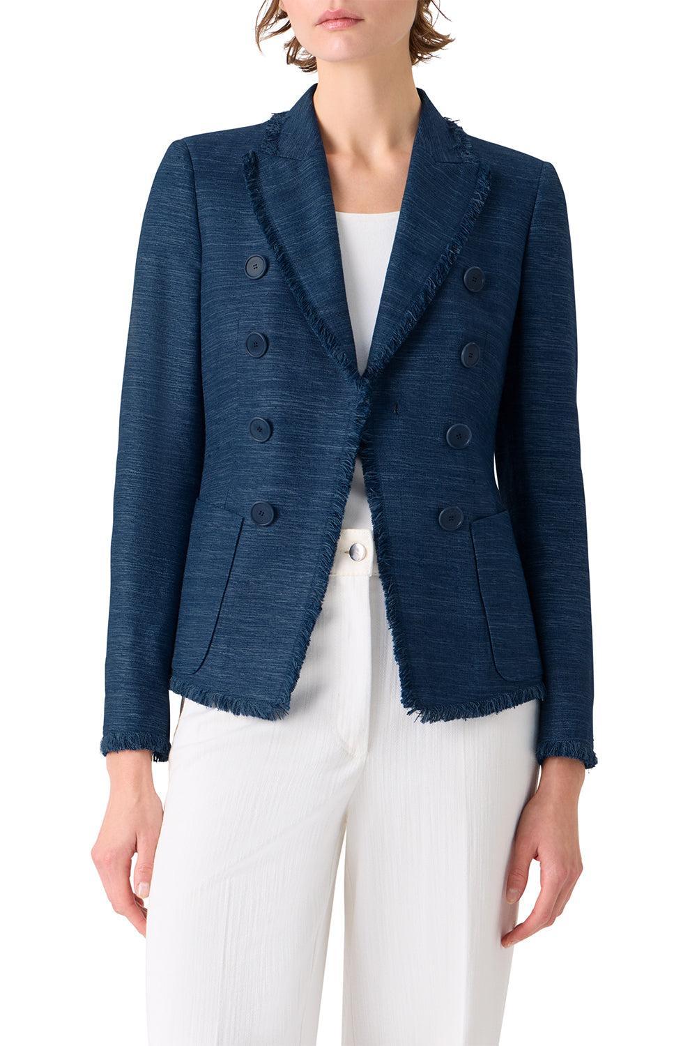 Button Front Space Dye Cardigan-BLUE-2-CLOTHINGTOPCARDIGAN-AKRIS PUNTO