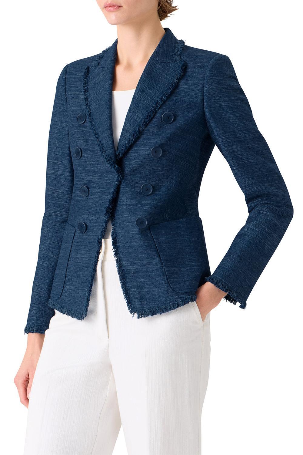 Button Front Space Dye Cardigan-BLUE-2-CLOTHINGTOPCARDIGAN-AKRIS PUNTO