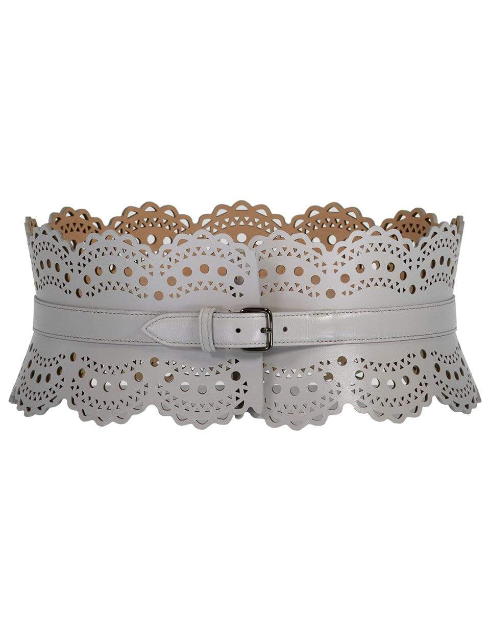 ALAÏA-Grey Wide Waist Belt-