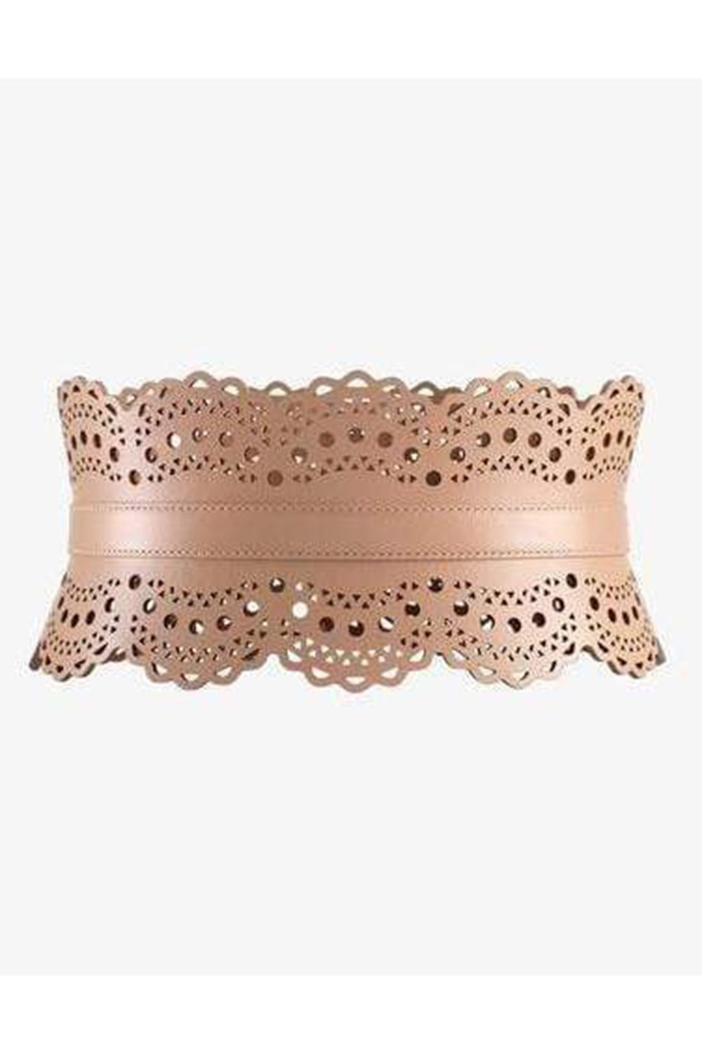 ALAÏA-Sandy Openwork Leather Corset Belt-