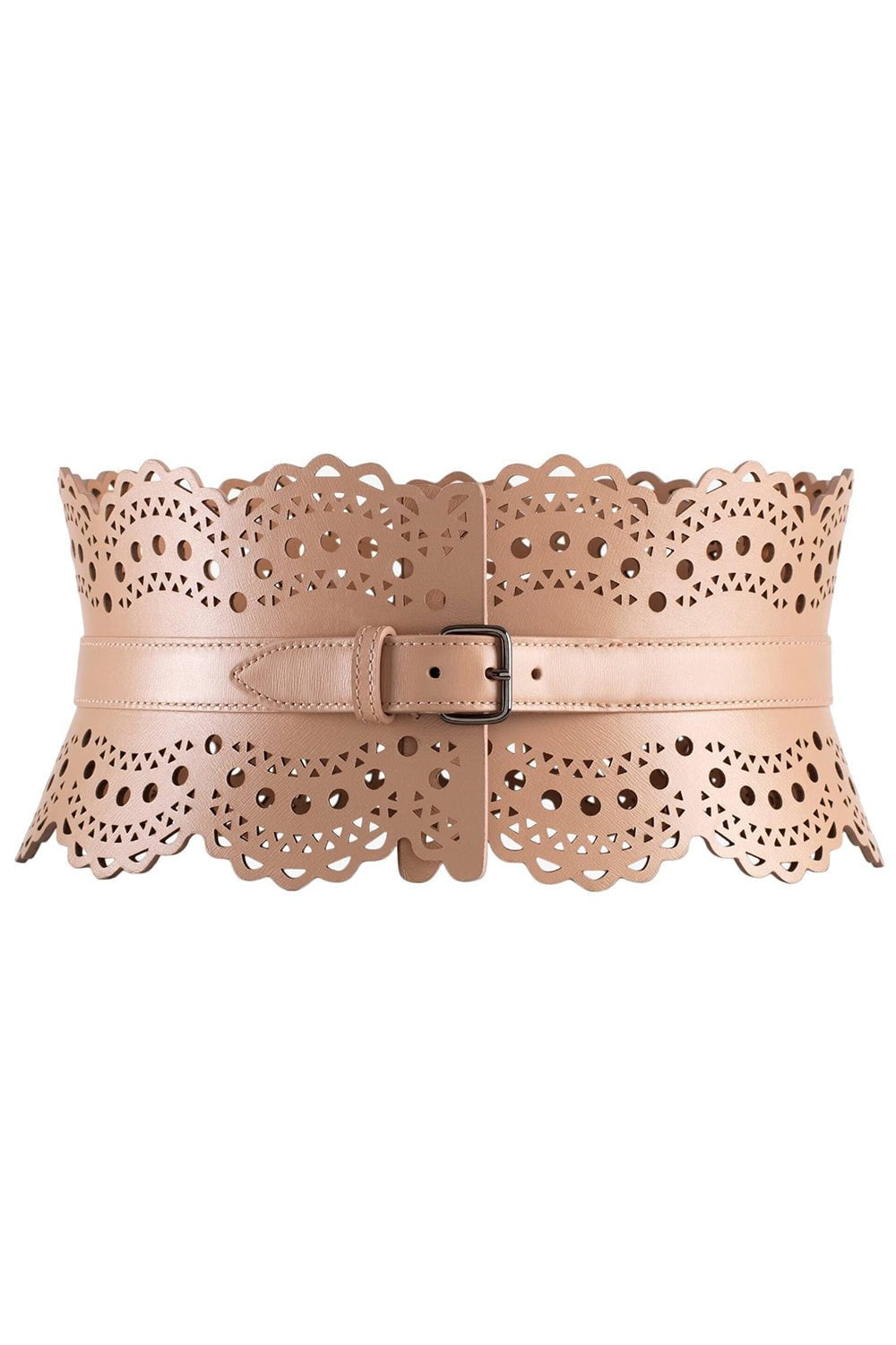ALAÏA-Sandy Openwork Leather Corset Belt-