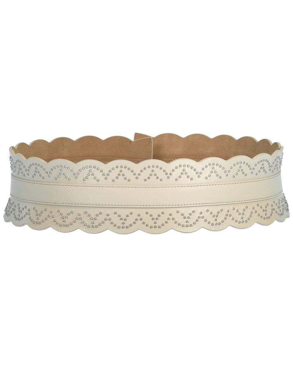 ALAÏA-White Studded Waist Belt-