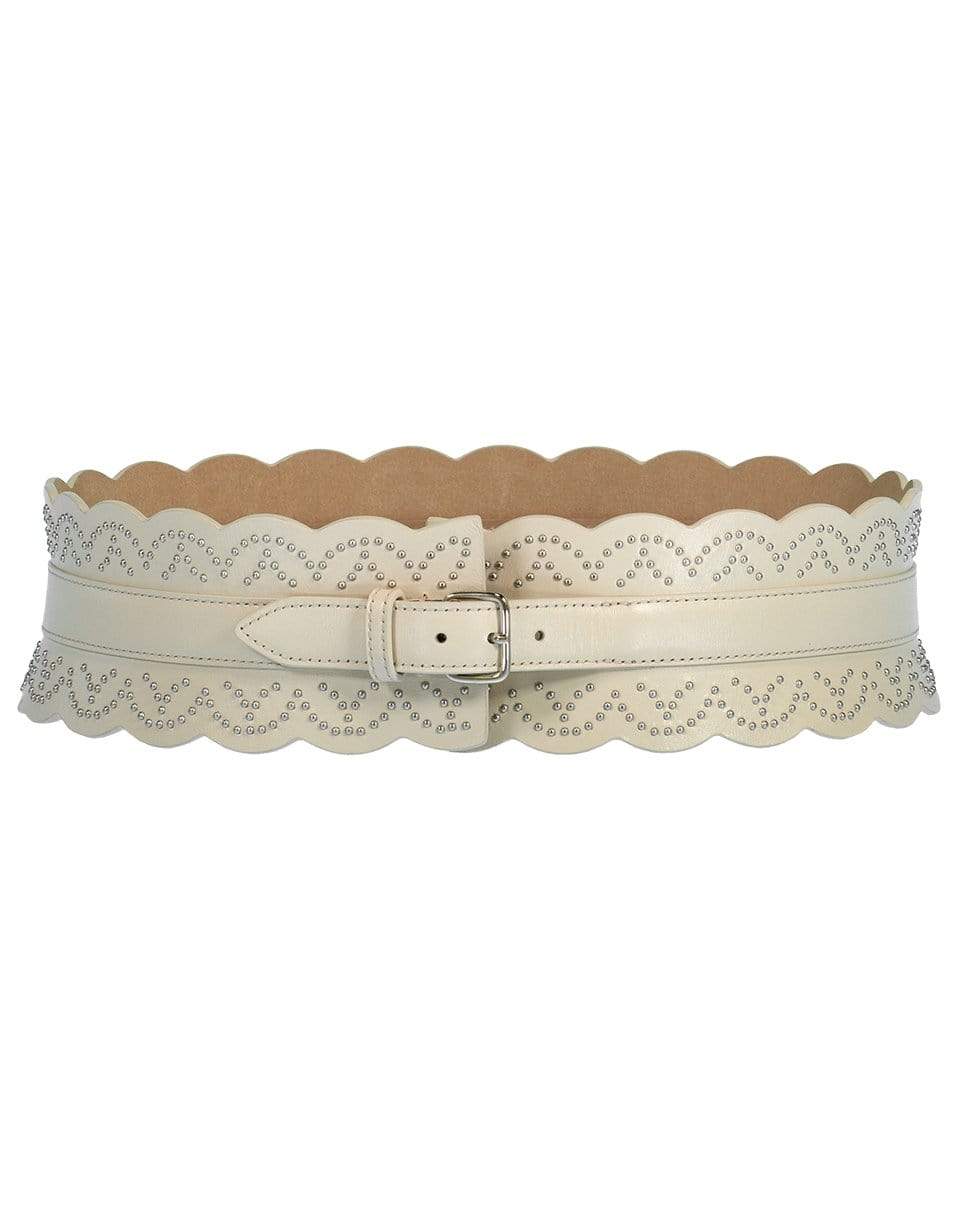 ALAÏA-White Studded Waist Belt-