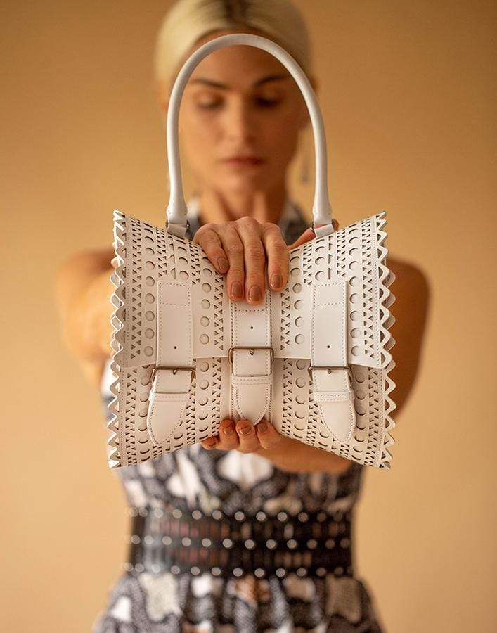 ALAÏA-Sac Corset 22-WHITE