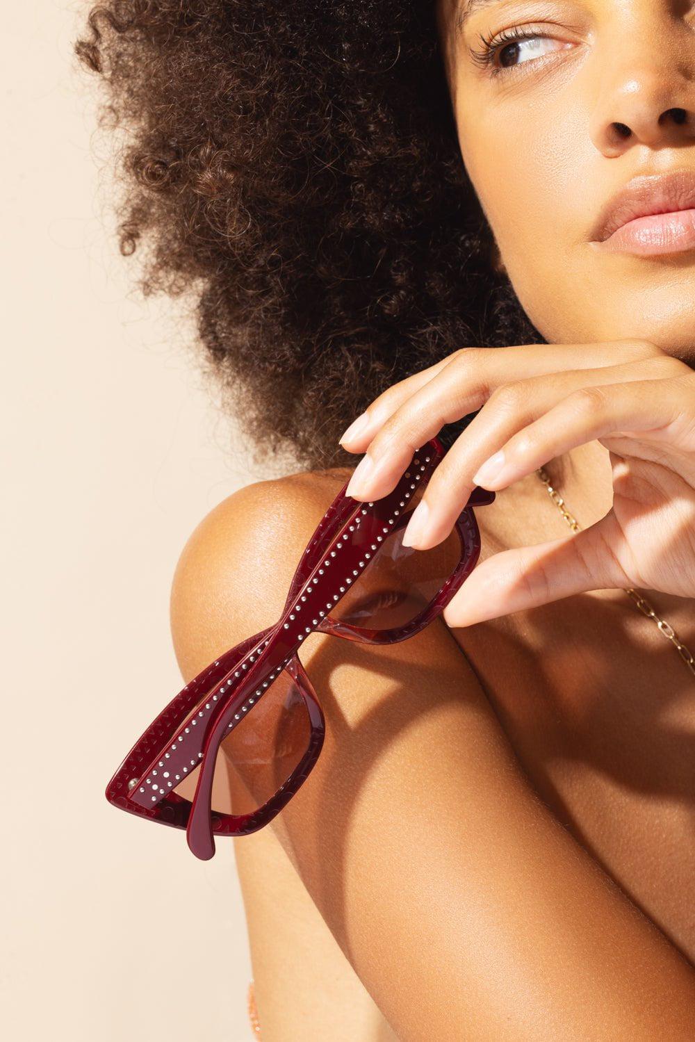 ALAÏA-Rounded Cateye Sunglasses-RED