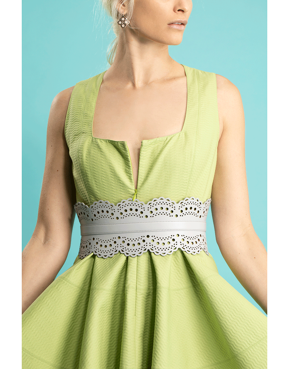 ALAÏA-Square Neck Zip Front Dress-