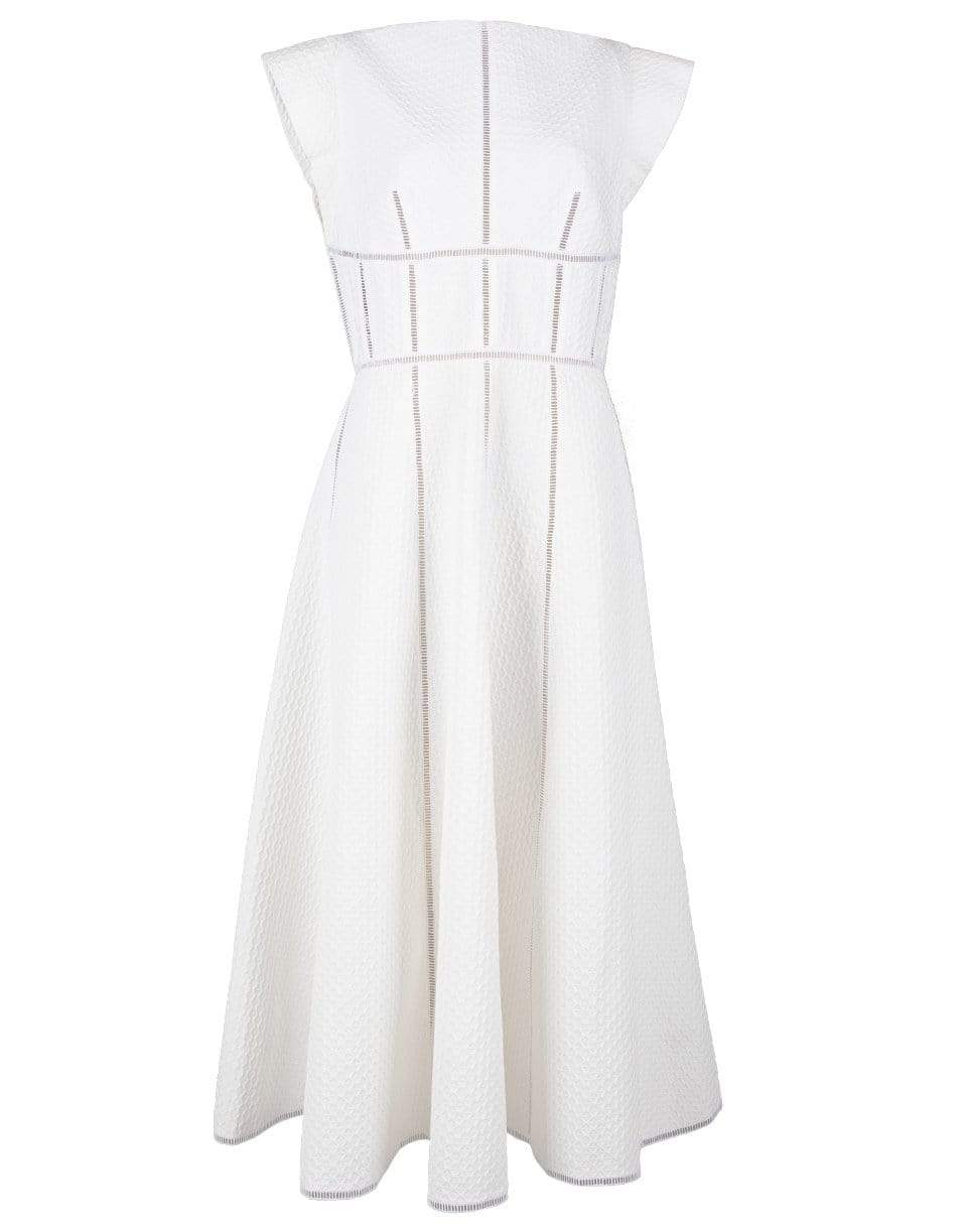 ALAÏA-Cotton Waffle Midi Dress-