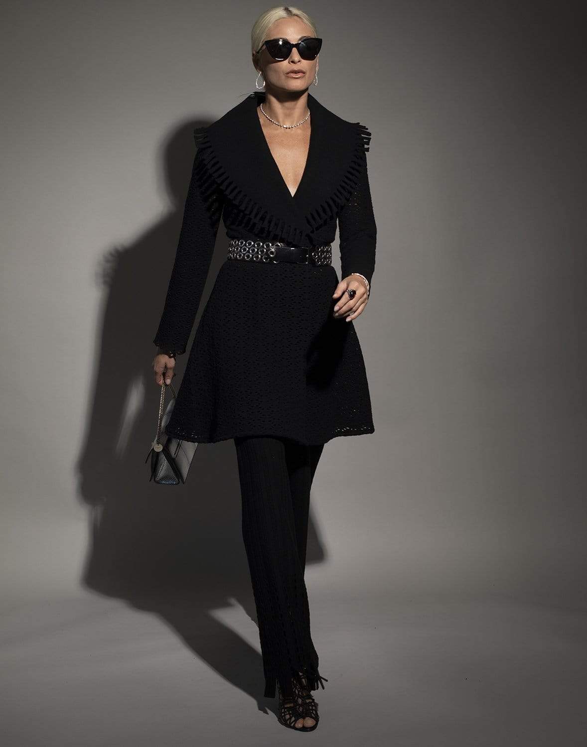 ALAÏA-Short Wool Lace Coat Jacket-