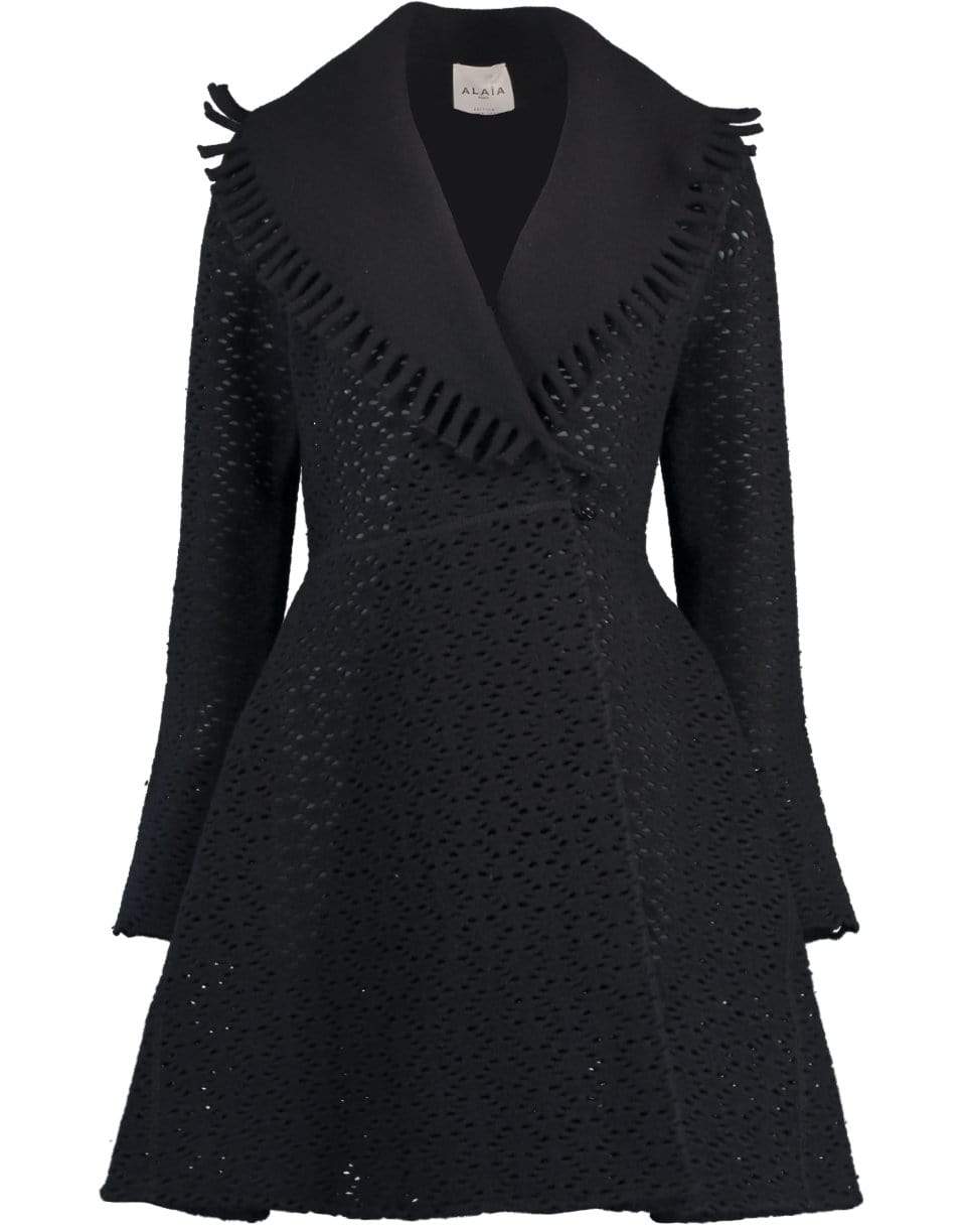 ALAÏA-Short Wool Lace Coat Jacket-