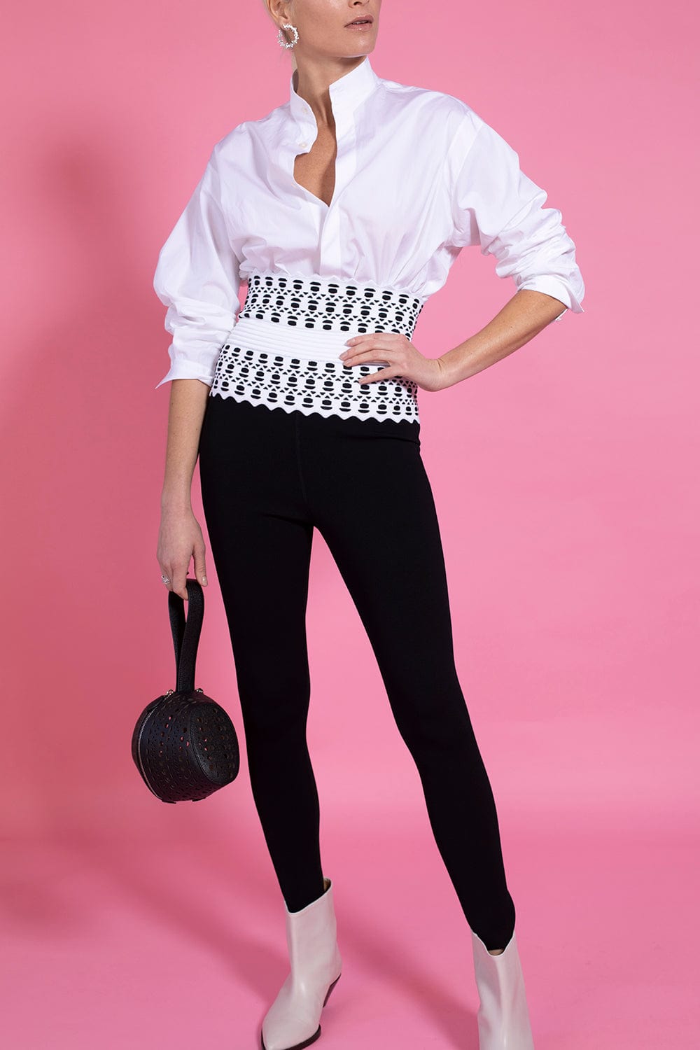 ALAÏA-Leggings With Vienne Belt-