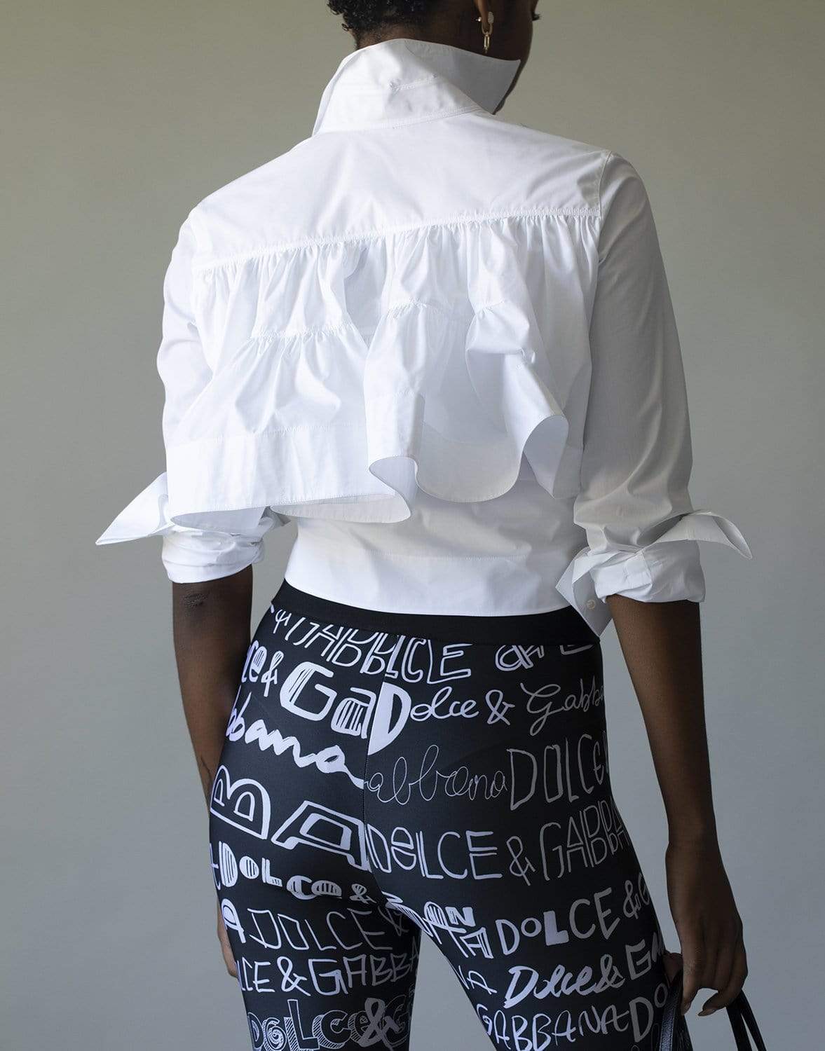 ALAÏA-White Cotton Poplin Blouse-