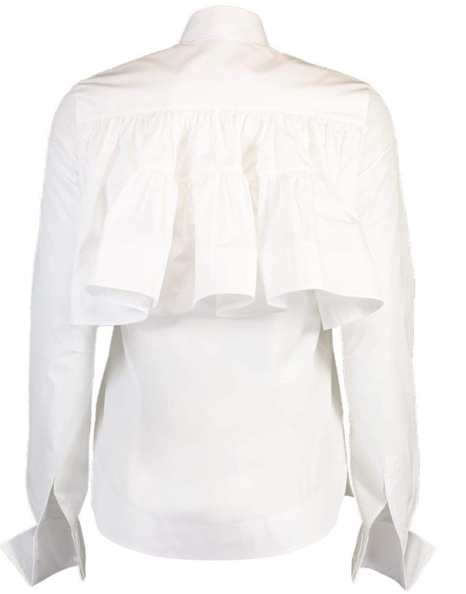 ALAÏA-White Cotton Poplin Blouse-