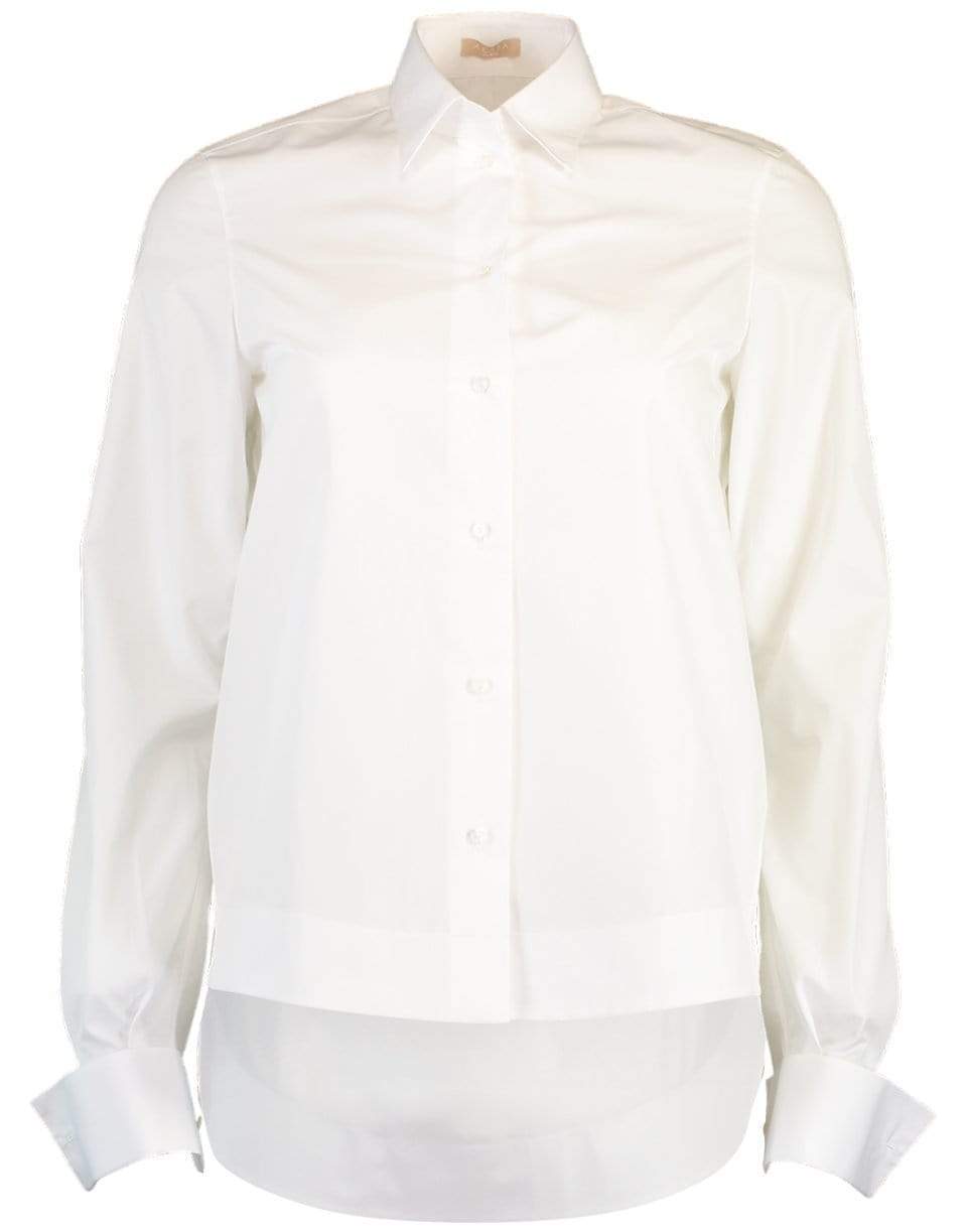 ALAÏA-White Cotton Poplin Blouse-