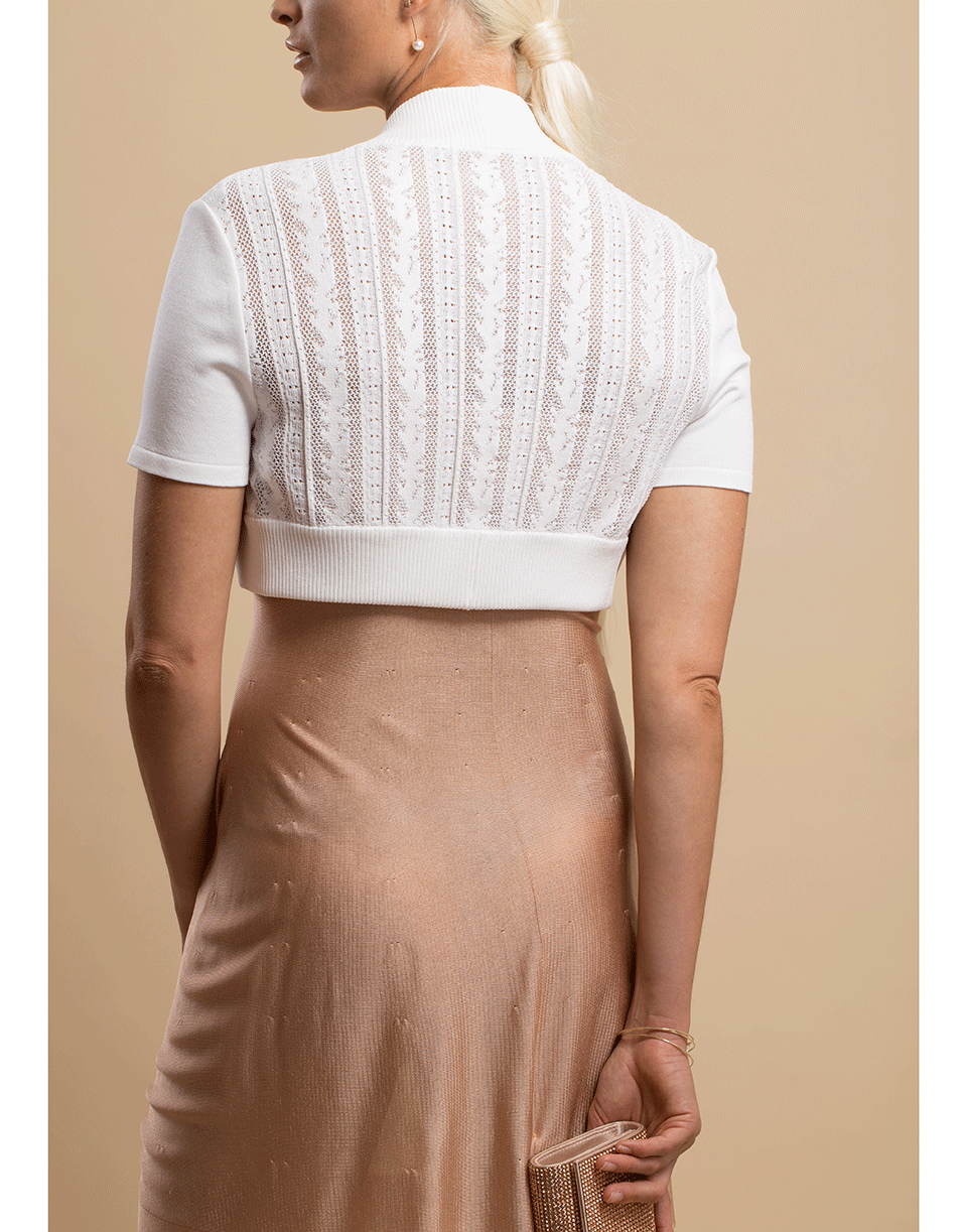 ALAÏA-Short Sleeve Bolero-BLANC