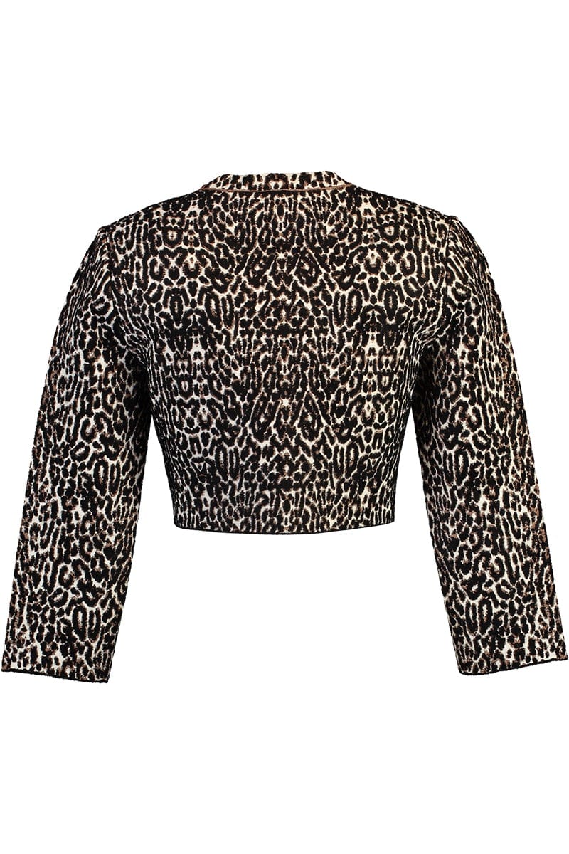 ALAÏA-Cardigan With Leopard Jacquard-