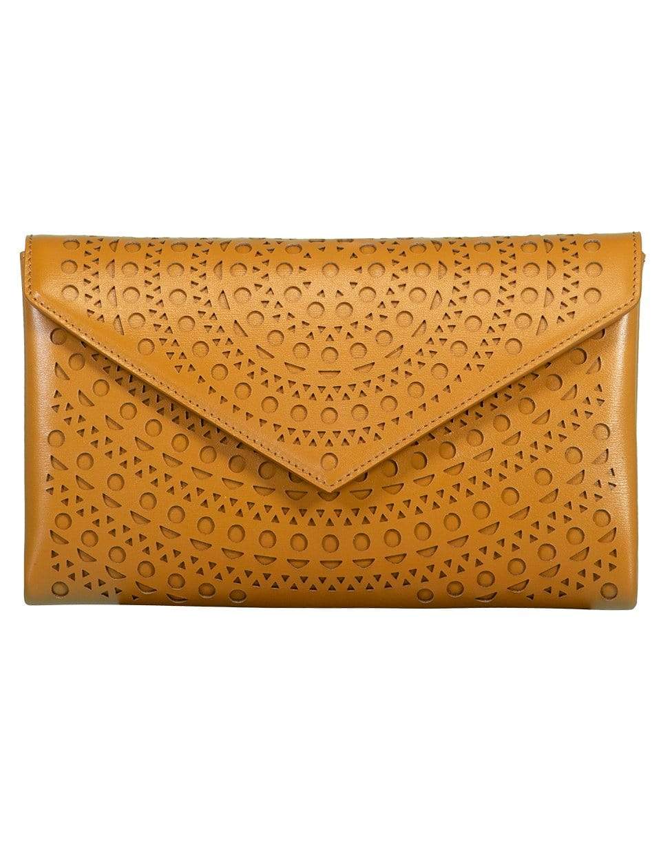 ALAÏA-Oum 20 Clutch-TAN