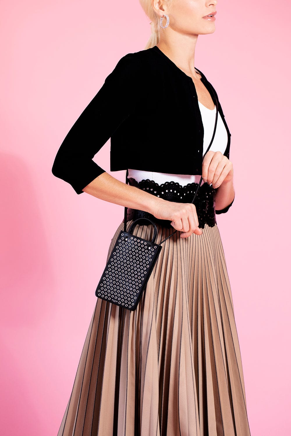 ALAÏA-Garance Phone Bag - Noir-NOIR