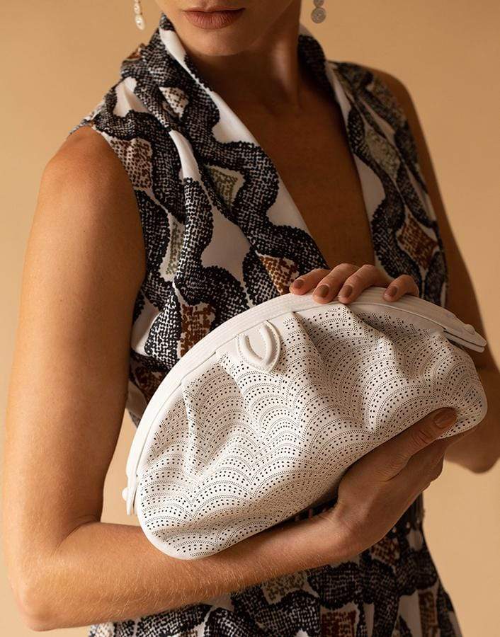 ALAÏA-Samia 26 Clutch-WHITE
