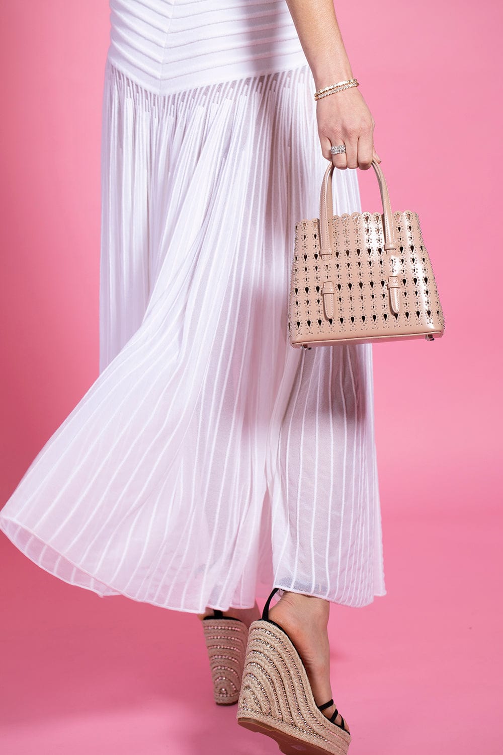 ALAÏA-Small Mina Bag - Sable-SABLE