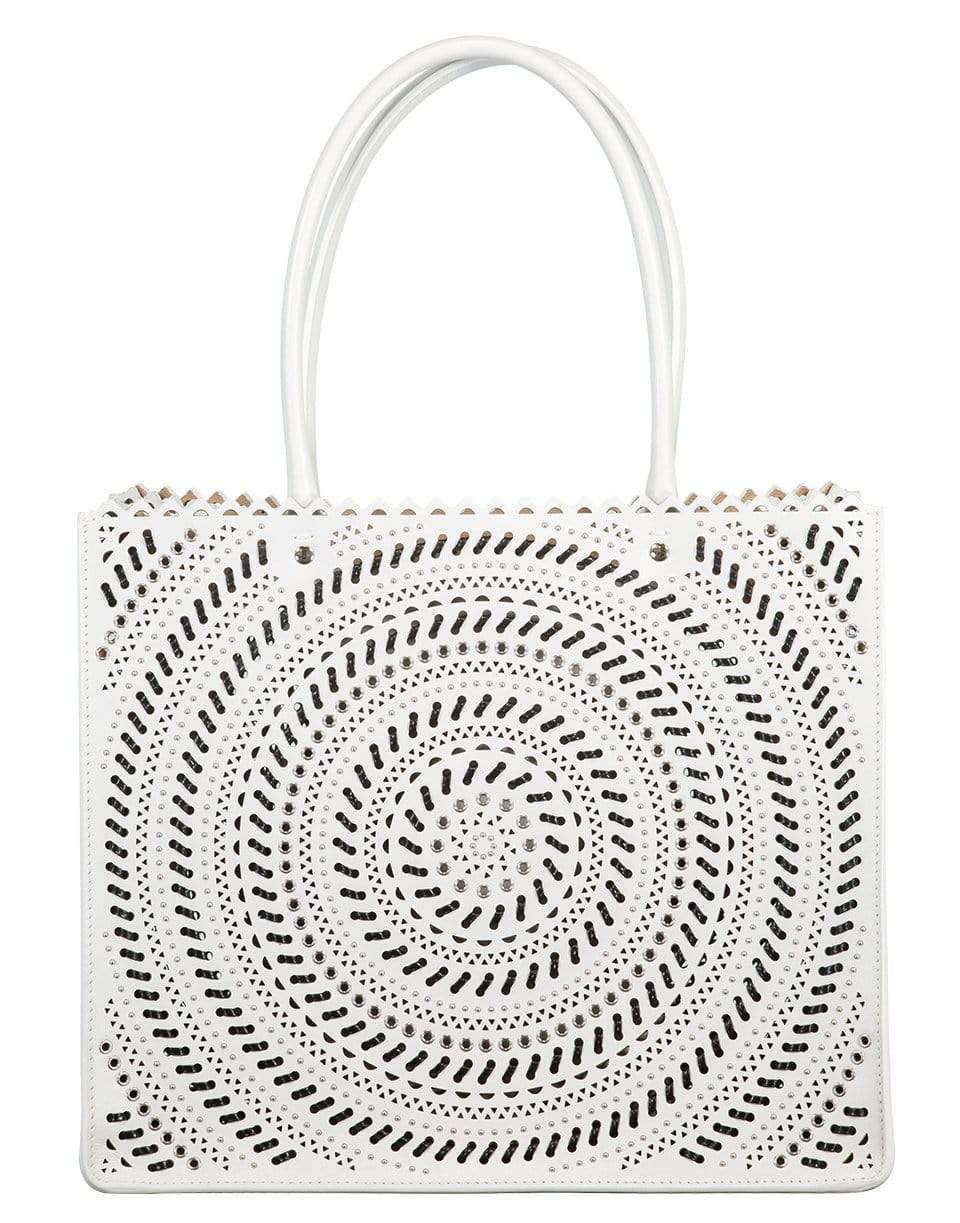 ALAÏA-Blanc Noir Garance 28 Leather Bag-WHT/BLK