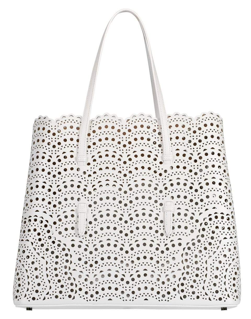 ALAÏA-Mina Large Leather Tote-BLANC