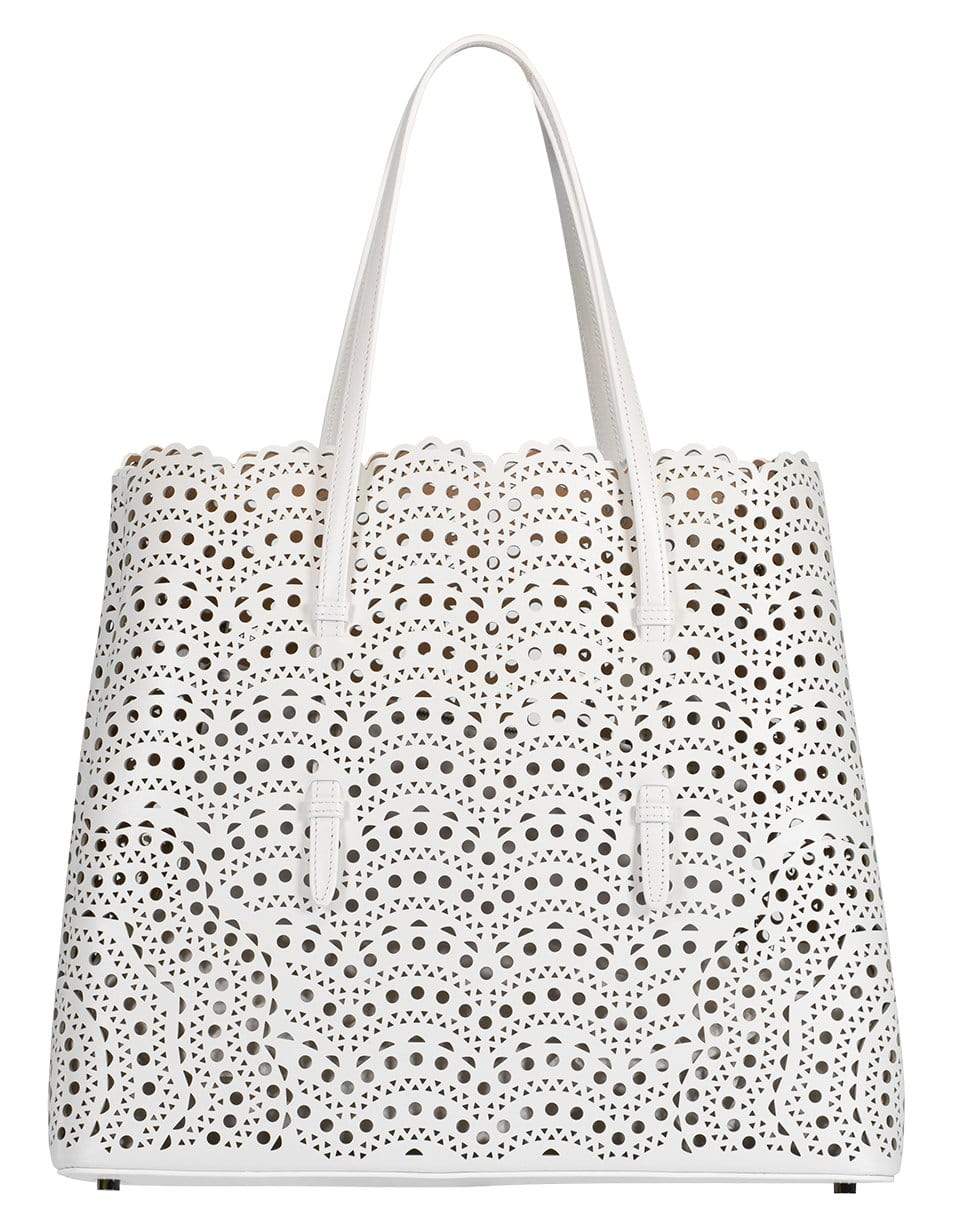ALAÏA-Mina Large Leather Tote-BLANC