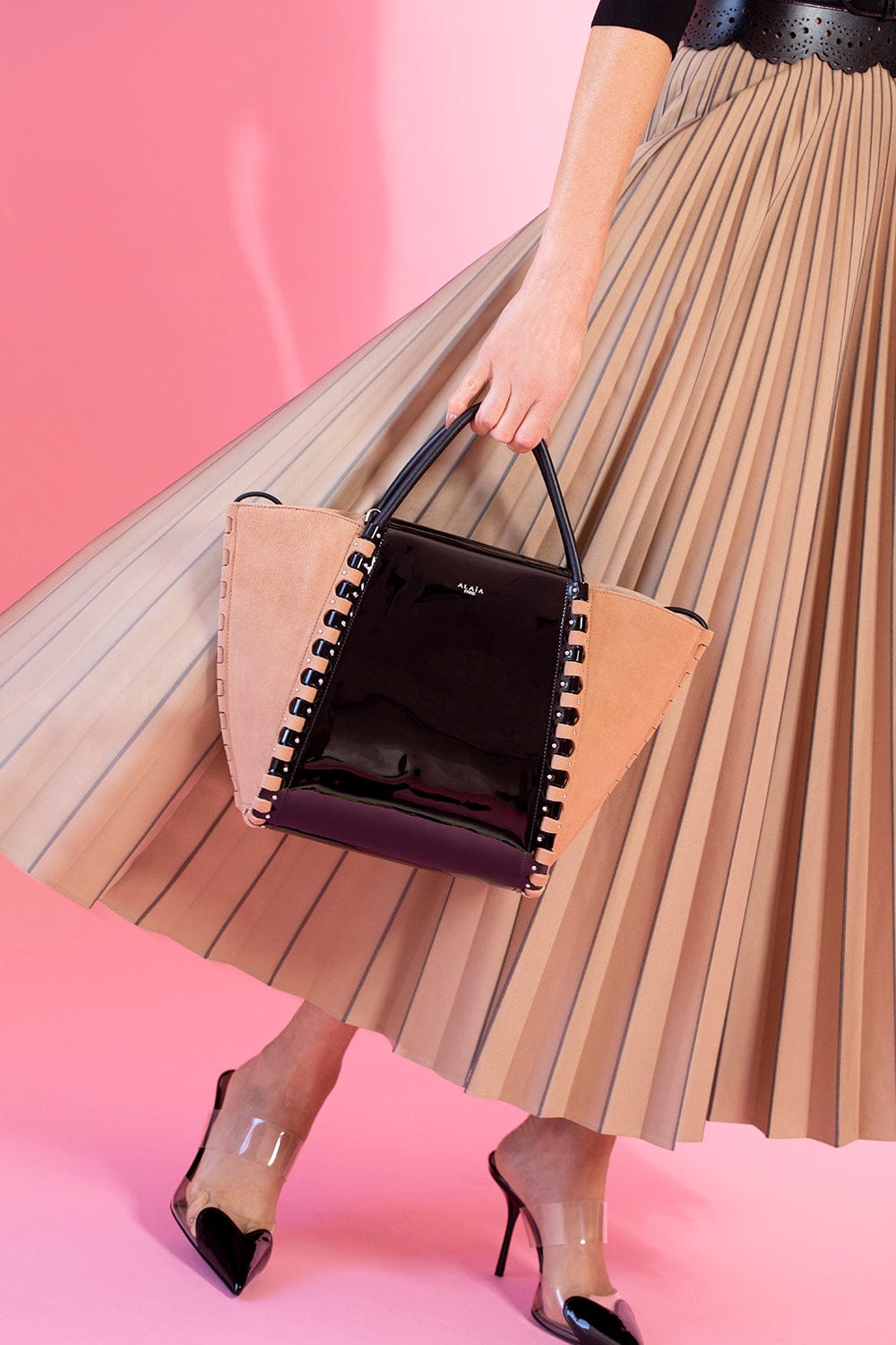 ALAÏA-Small Le Hinge Bag - Rose Noir-ROSE/NOI