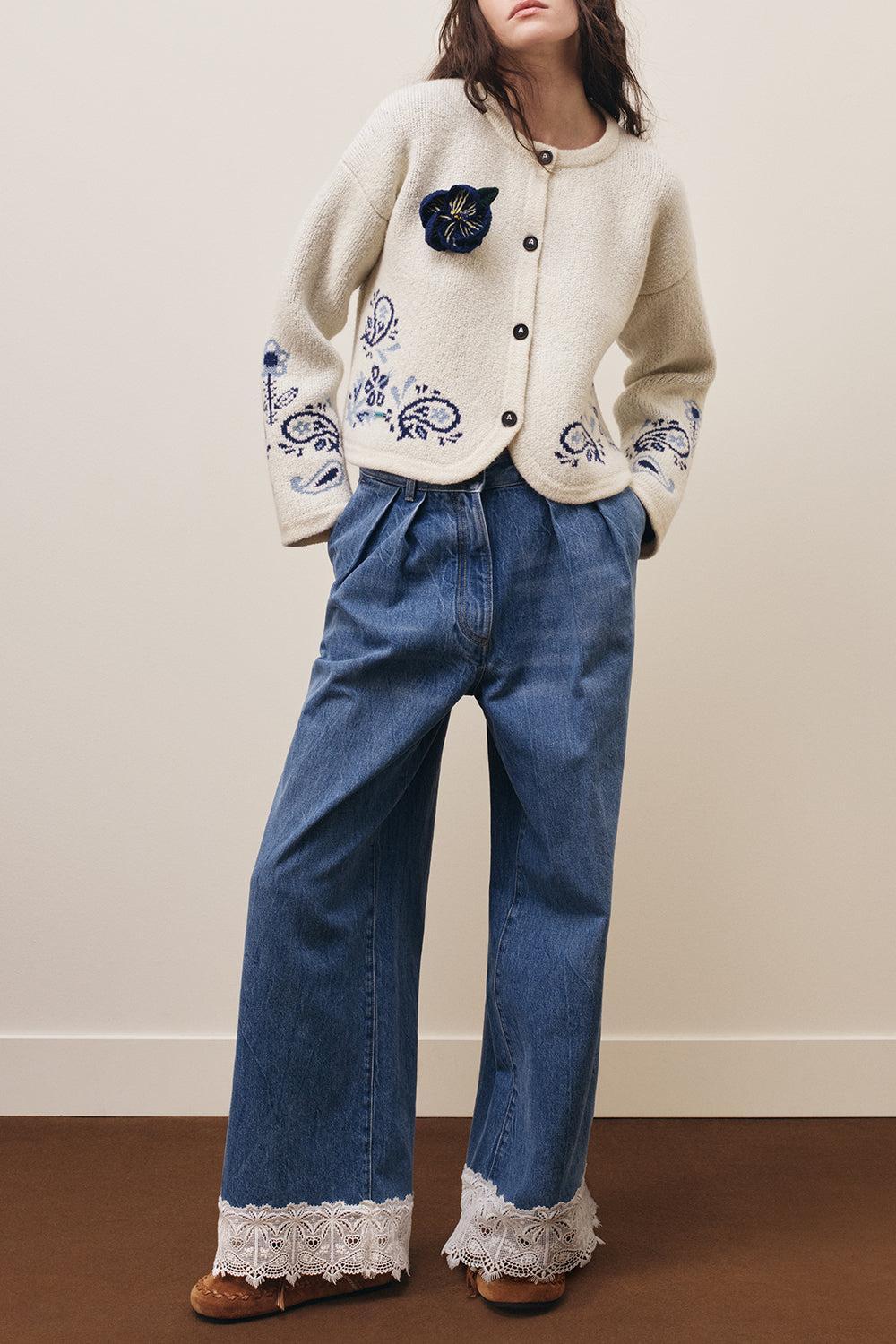 Island Roots Foulard Jacket-CREAM-XS-CLOTHINGTOPCARDIGAN-ALANUI