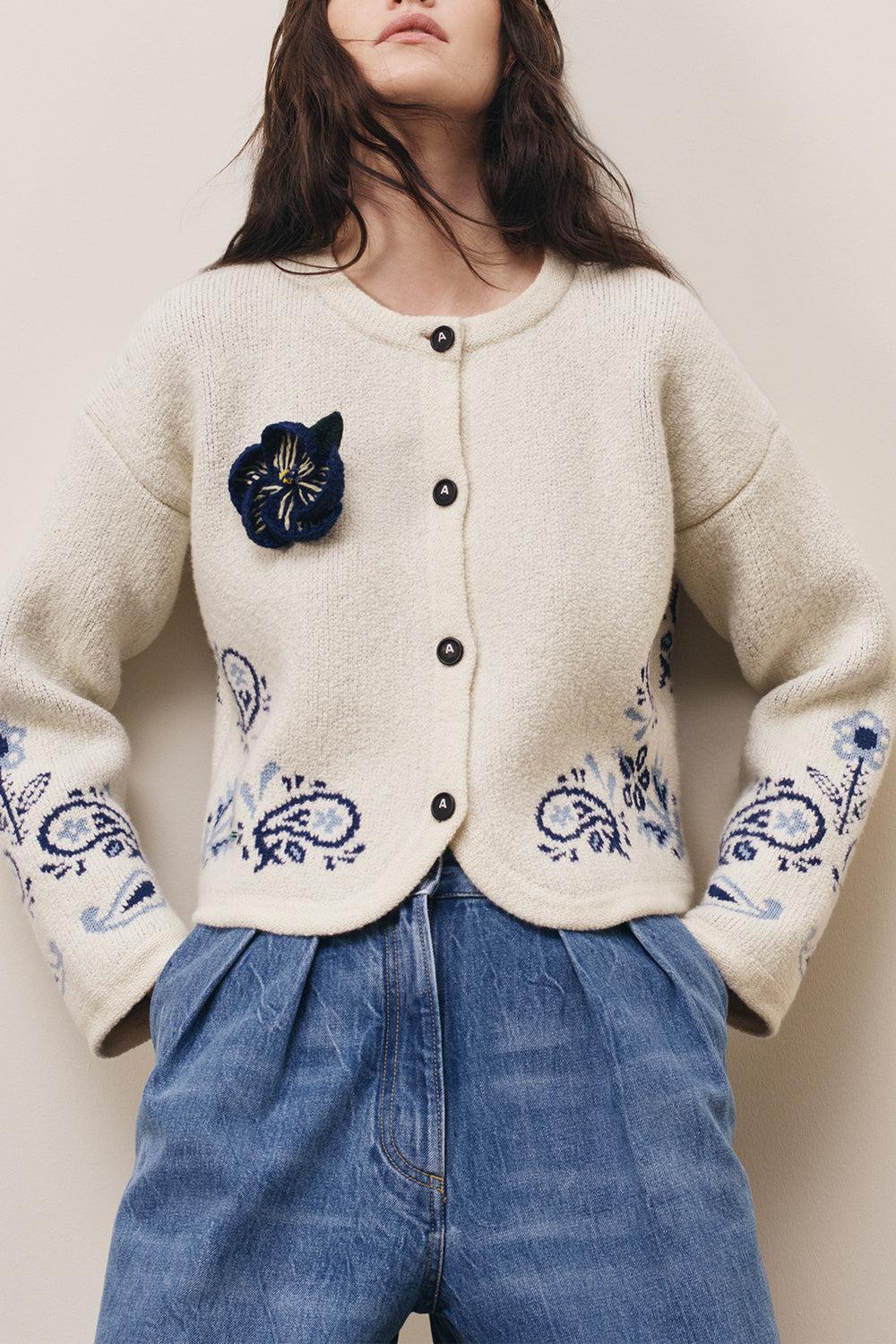 Island Roots Foulard Jacket-CREAM-XS-CLOTHINGTOPCARDIGAN-ALANUI
