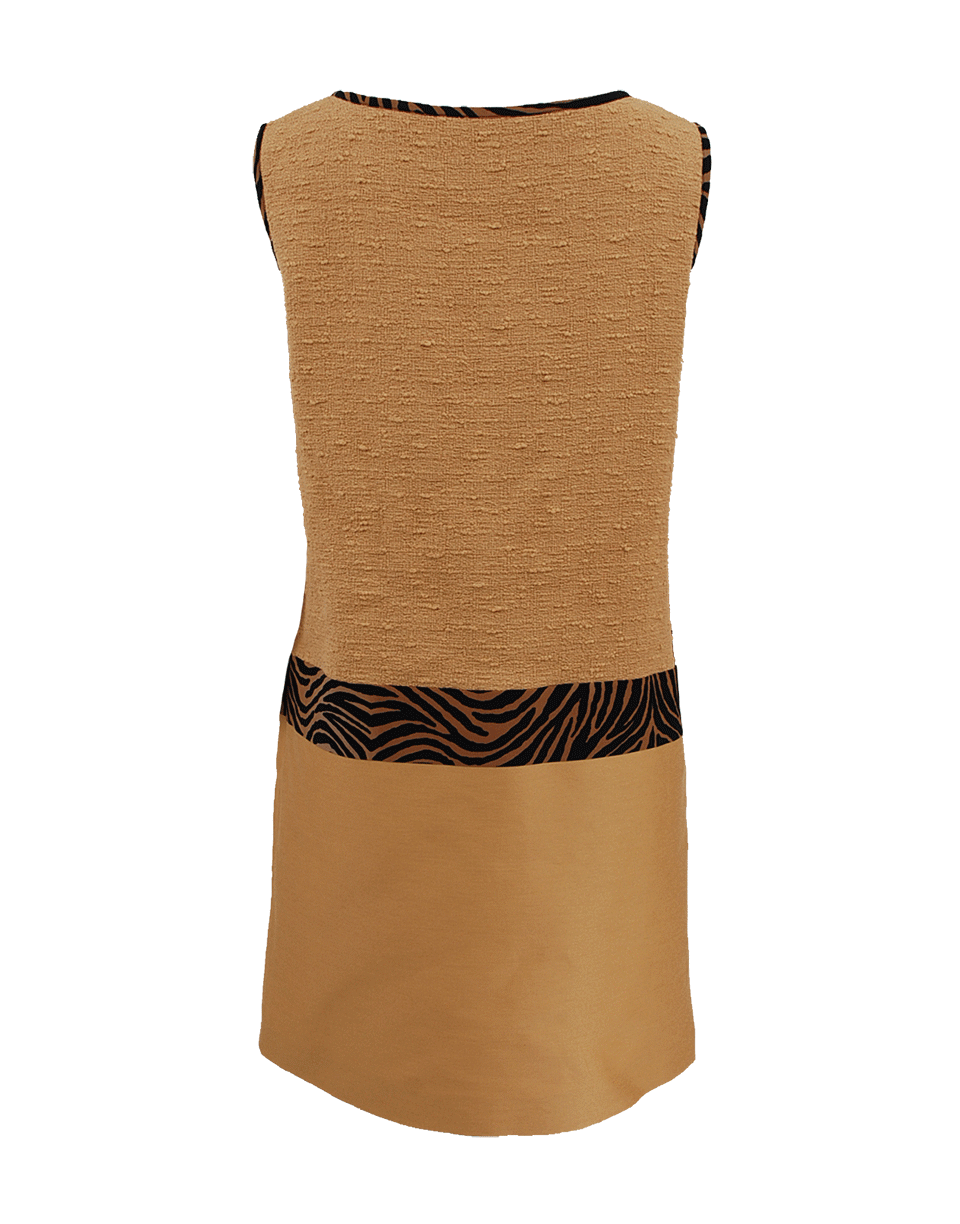 ALBERTA FERRETTI-Sleeveless Print Band Shift Dress-