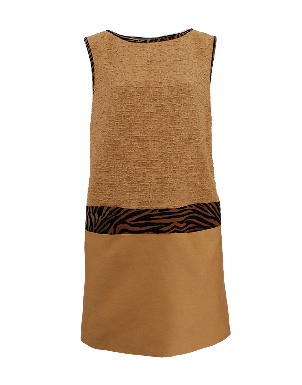 ALBERTA FERRETTI-Sleeveless Print Band Shift Dress-