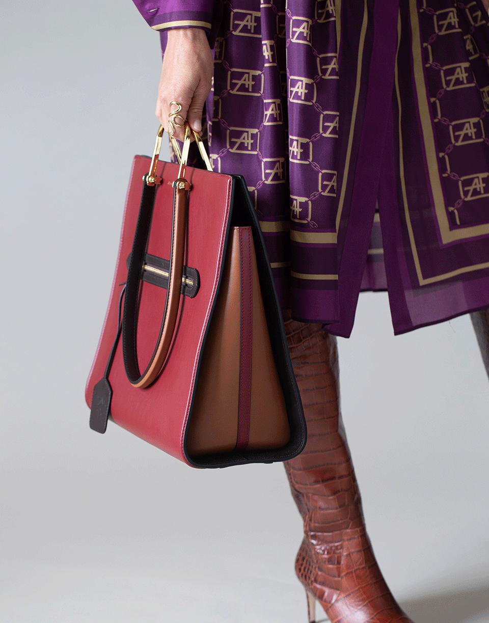 ALBERTA FERRETTI-Fantasy Violet AF Silk Printed Shirt Dress-