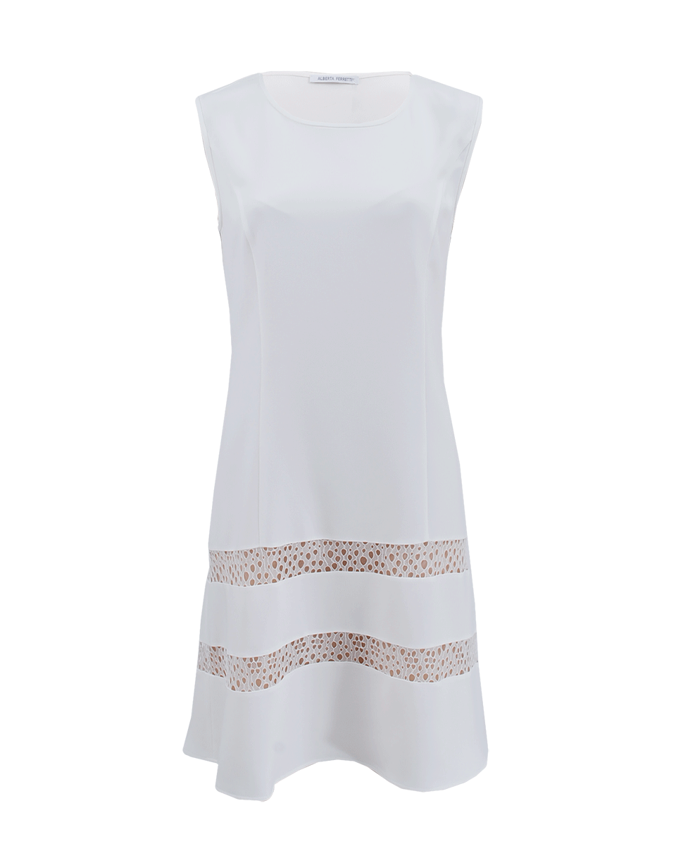 ALBERTA FERRETTI-Sleeveless Crewneck Cut Out Hem Dress-