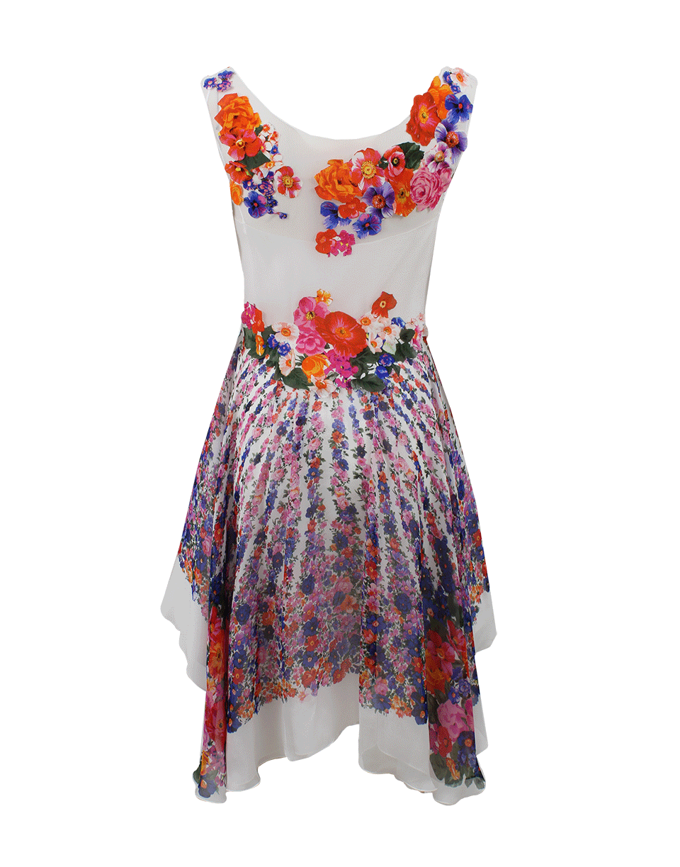 ALBERTA FERRETTI-High-Low Chiffon Dress-FLORAL