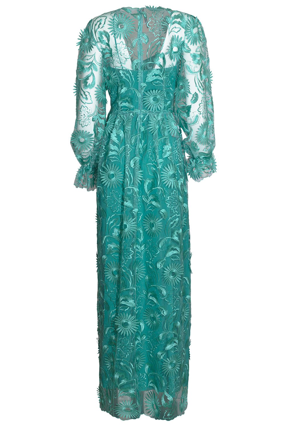 ALBERTA FERRETTI-Embroidered Tulle Gown-
